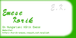 emese korik business card